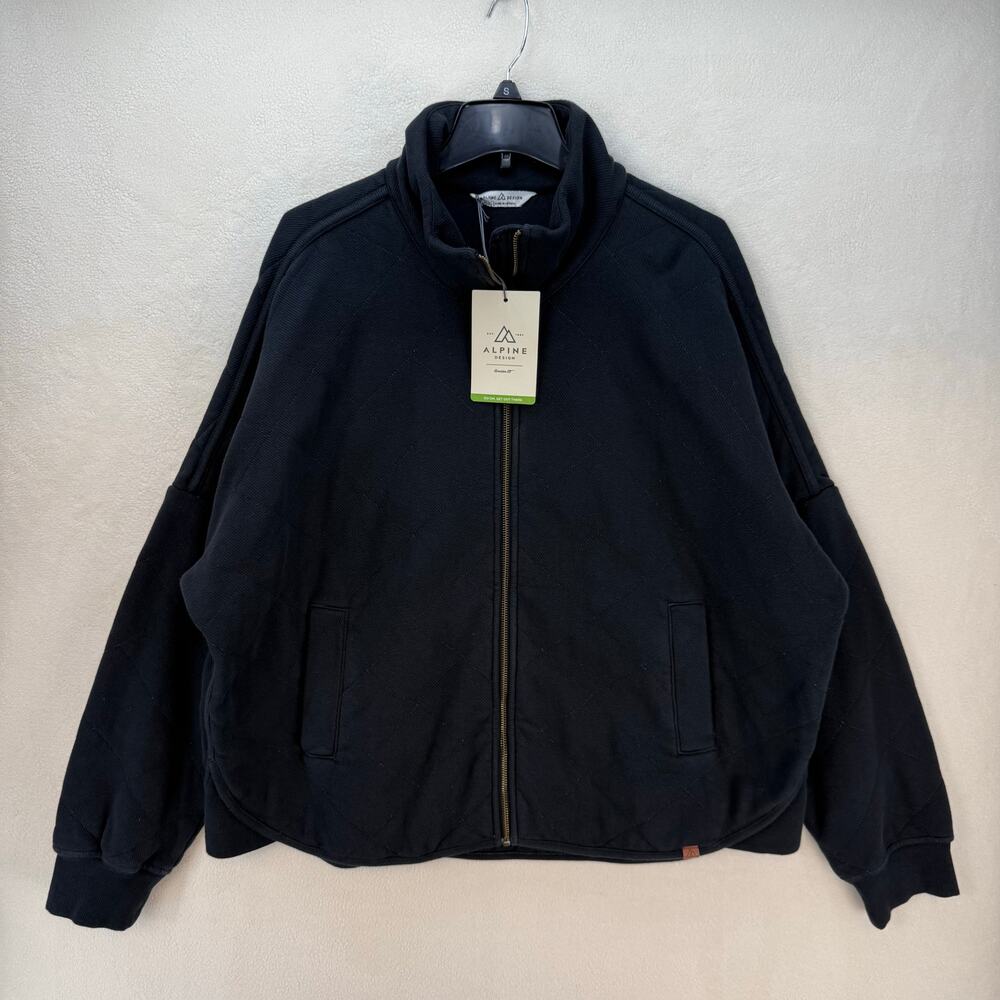 ALPINE DESIGN WOMEN'S XLARGE BLACK TWILL QUILTED OVERSIZED JACKET